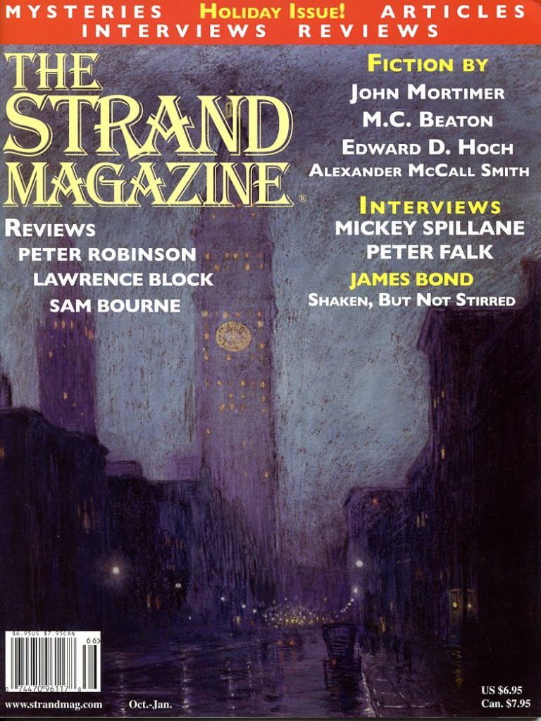 The Strand Magazine's Issue 20: Interviews with Mickey Spillane and Peter Falk, and a new M.C. Beaton Story