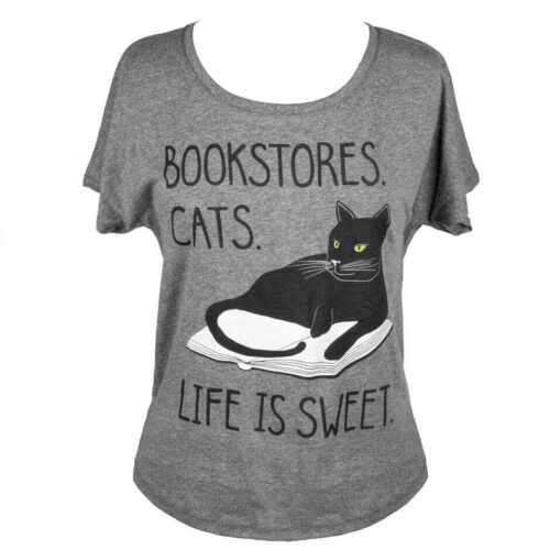 BOOKSTORE CATS LIFE IS SWEET WOMEN'S T-SHIRT