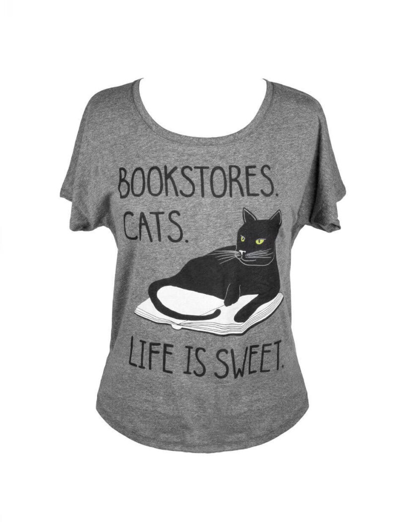 BOOKSTORE CATS LIFE IS SWEET WOMEN'S T-SHIRT