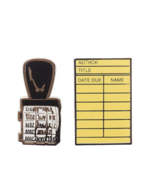 LIBRARY CARD AND STAMP Lapel Pin Set