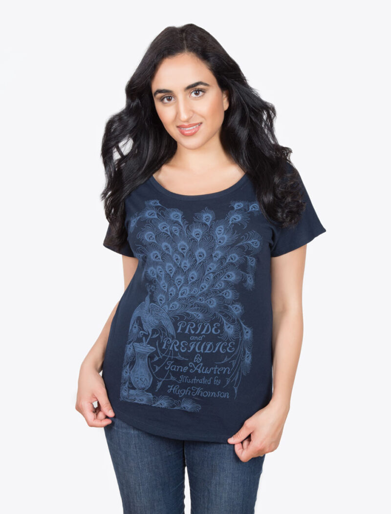 Pride and Prejudice Women's T Shirt (Scoop) Navy Blue