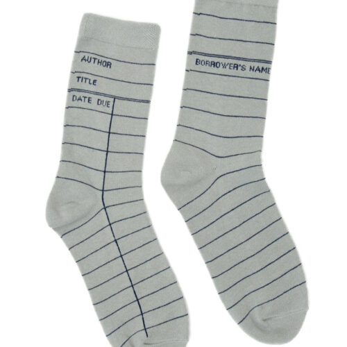 Library Card Socks: Gray