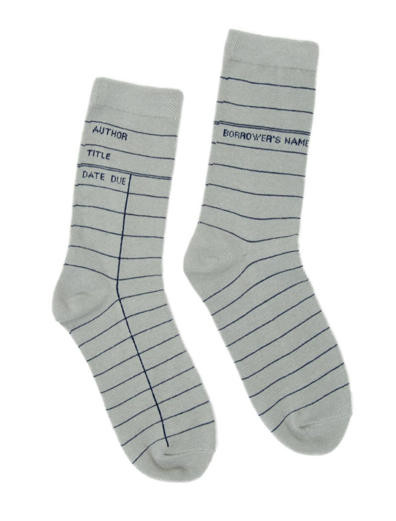 Library Card Socks: Gray