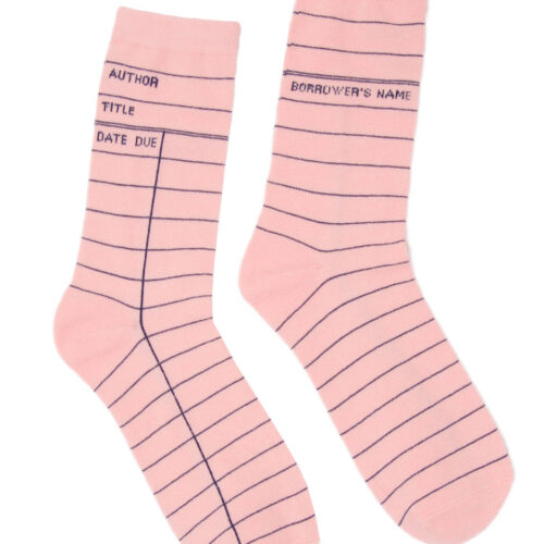 Library Card Socks: Pink