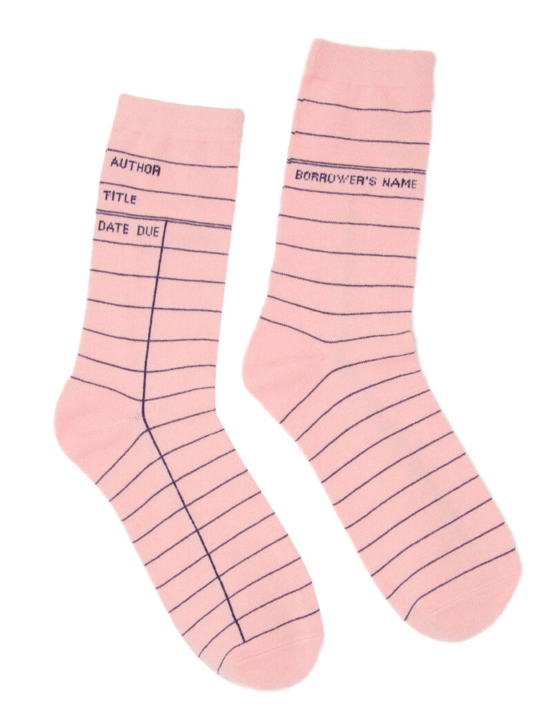 Library Card Socks: Pink