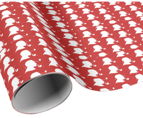 Sherlock Holmes Wrapping Paper (Red)