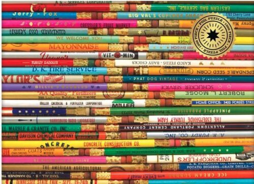 Phat Dog Vintage Pencils 1000 Piece Foil Stamped Puzzle