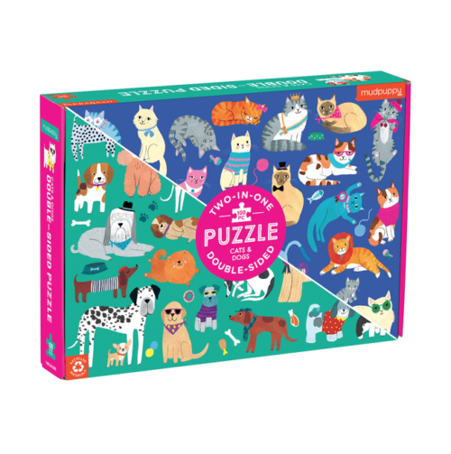 Cats & Dogs 100 Piece Double-Sided Puzzle