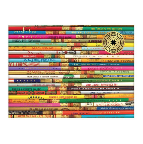 Phat Dog Vintage Pencils 1000 Piece Foil Stamped Puzzle