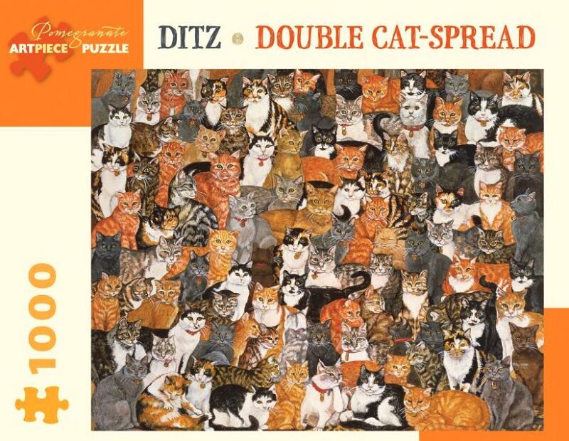 Double Cat-Spread 1000 Piece Jigsaw Puzzle