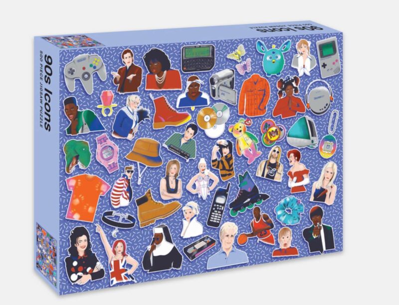 '90s icons are features on a puzzle box