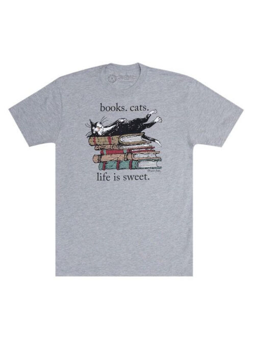 Books. Cats. Life is Sweet T-Shirt (Unisex)