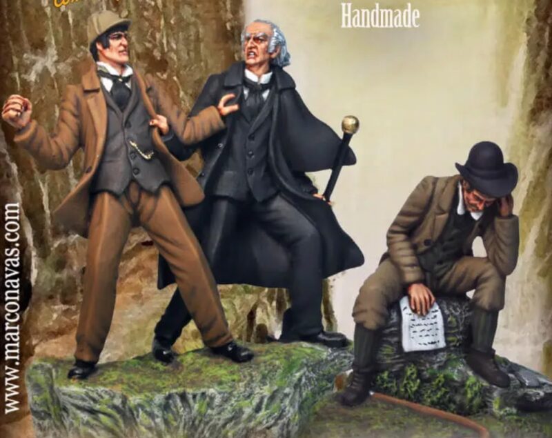 Sherlock Holmes "The Final Problem" set of three figurines