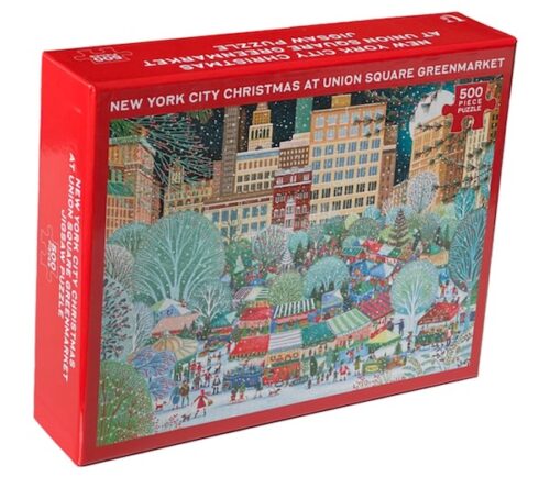 New York City Christmas at Union Square Greenmarket Jigsaw Puzzle