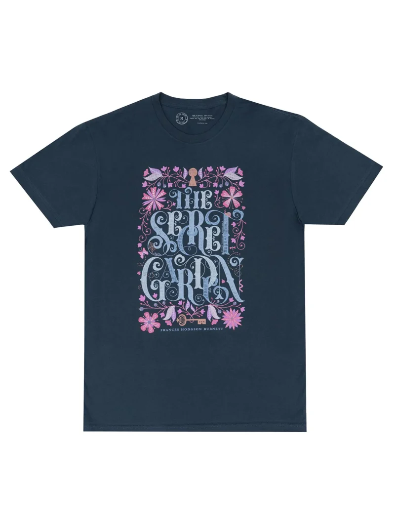 Black unisex tee featuring secret garden art by Jenny Zemanek