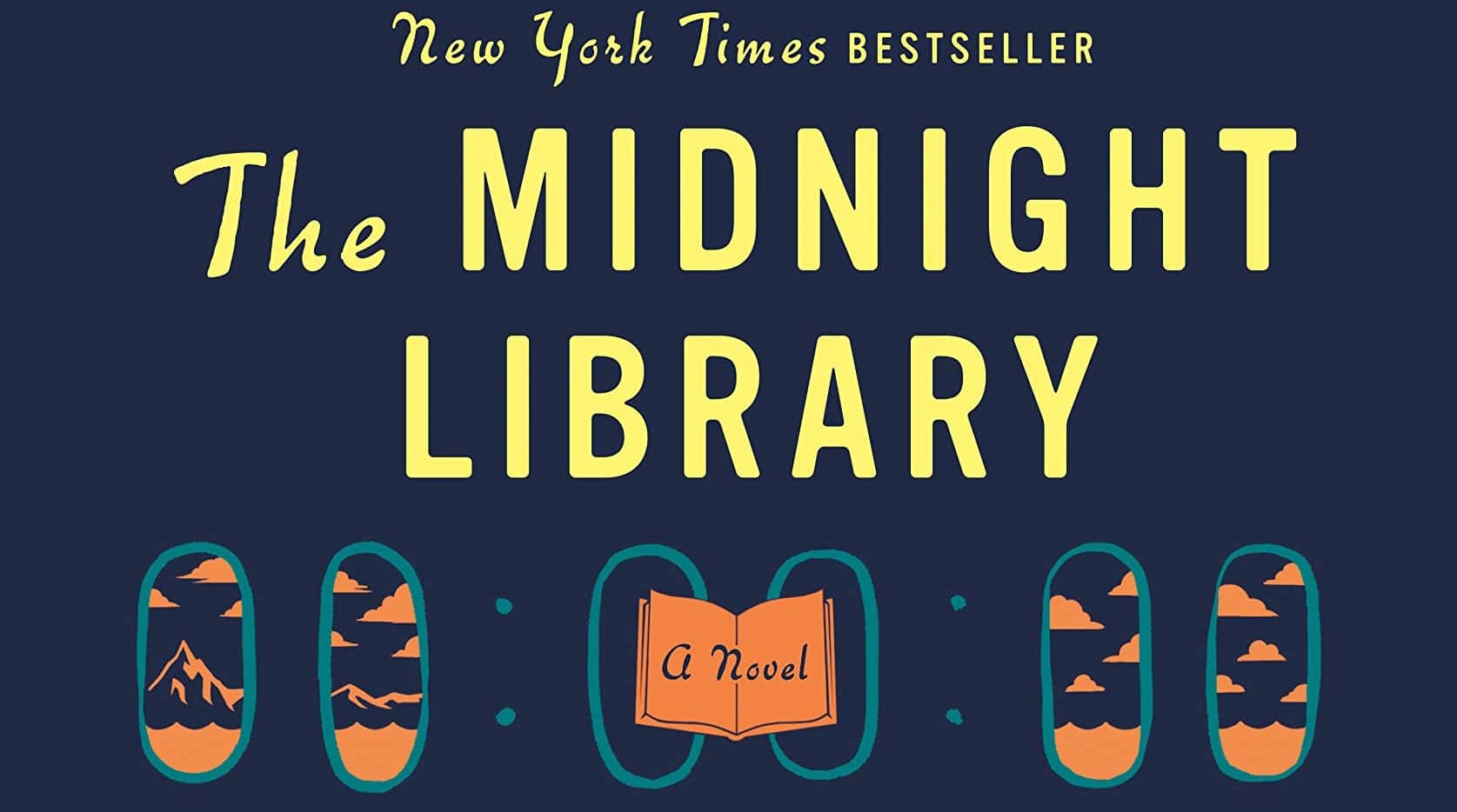 An image of The Midnight Library novel's cover.