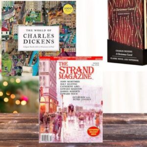Charles Dickens Box Set: The World Charles Dickens Jigsaw, Hardcover “A Christmas Carol” edition plus journal, and The first Holiday Issue of the Strand featuring an article about Dickens and Christmas.
