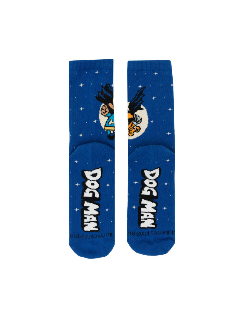 Blue polka dot Dog Man socks