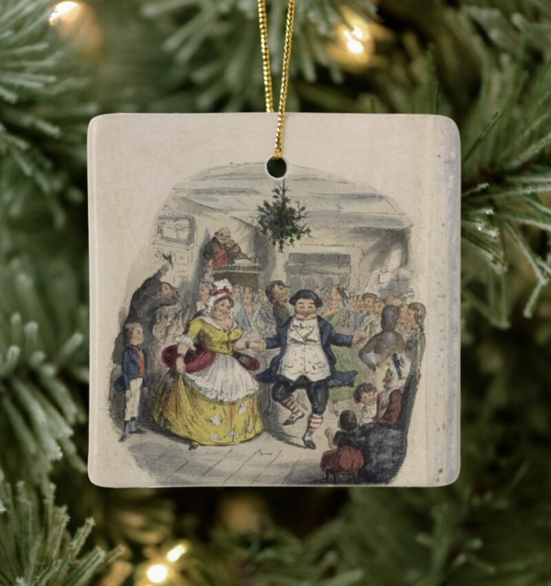 The Ball of Mr. Fezziwig – Dickens Christmas Ceramic Ornament (3x3")