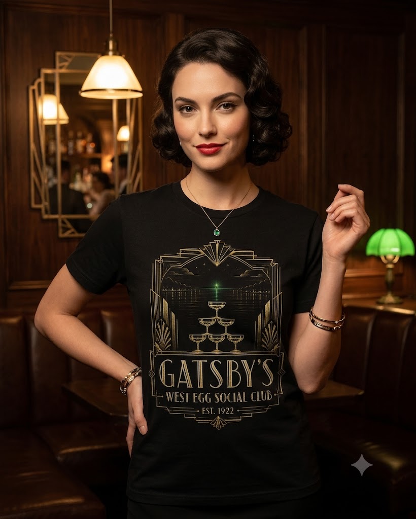 Gatsby's West Egg Social Club T-Shirt — The Great Gatsby, F. Scott Fitzgerald